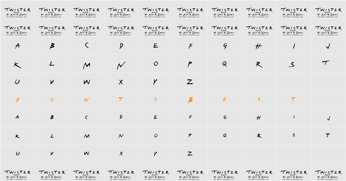 Twister Character Map