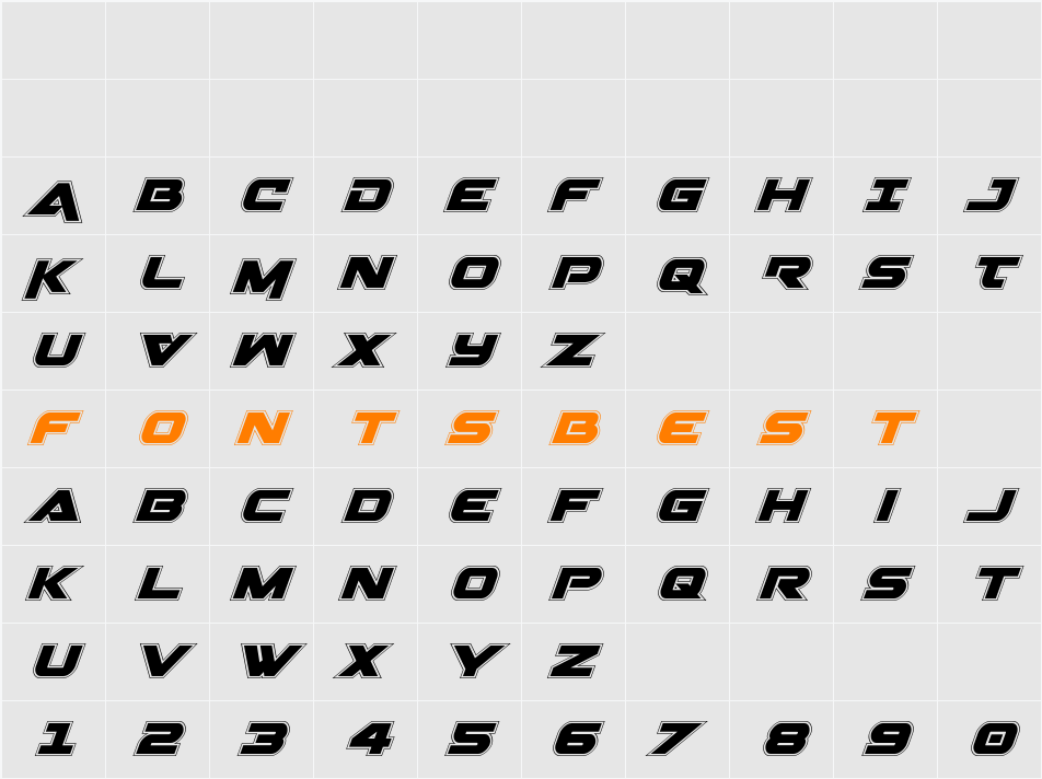 Gemina Academy Italic Character Map