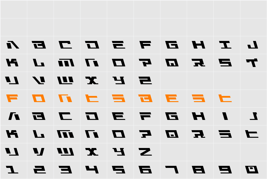 War Machine Leftalic Character Map