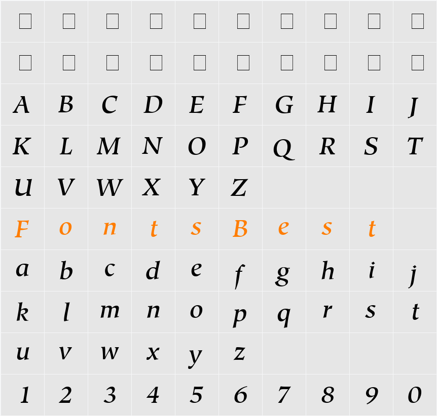 Glossary Medium SSi Character Map