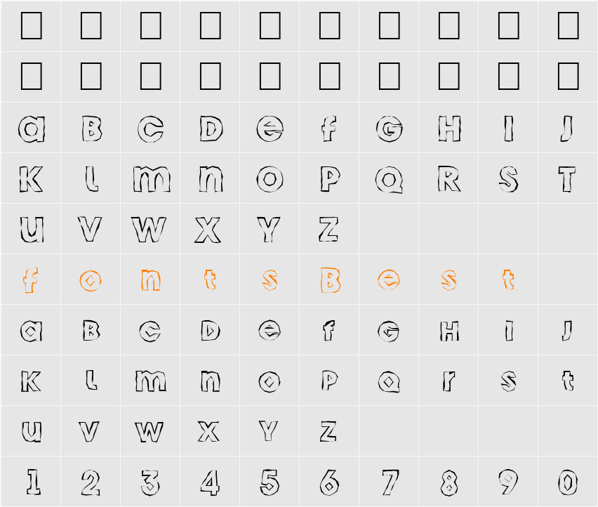 a_AvanteCpsLCBrkHll Character Map