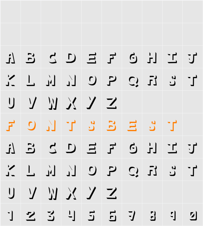 cachetona Character Map