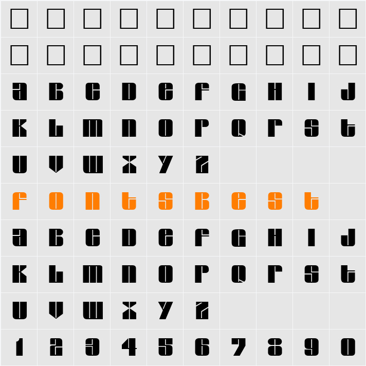 Glacier DB Character Map