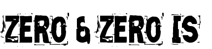 Zero & Zero Is Font Image