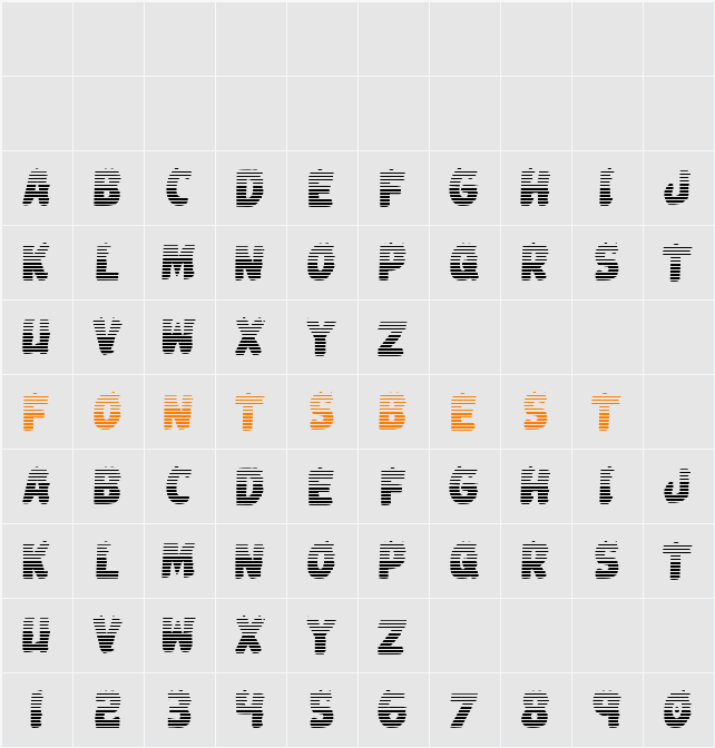 Johnny Torch Gradient Character Map