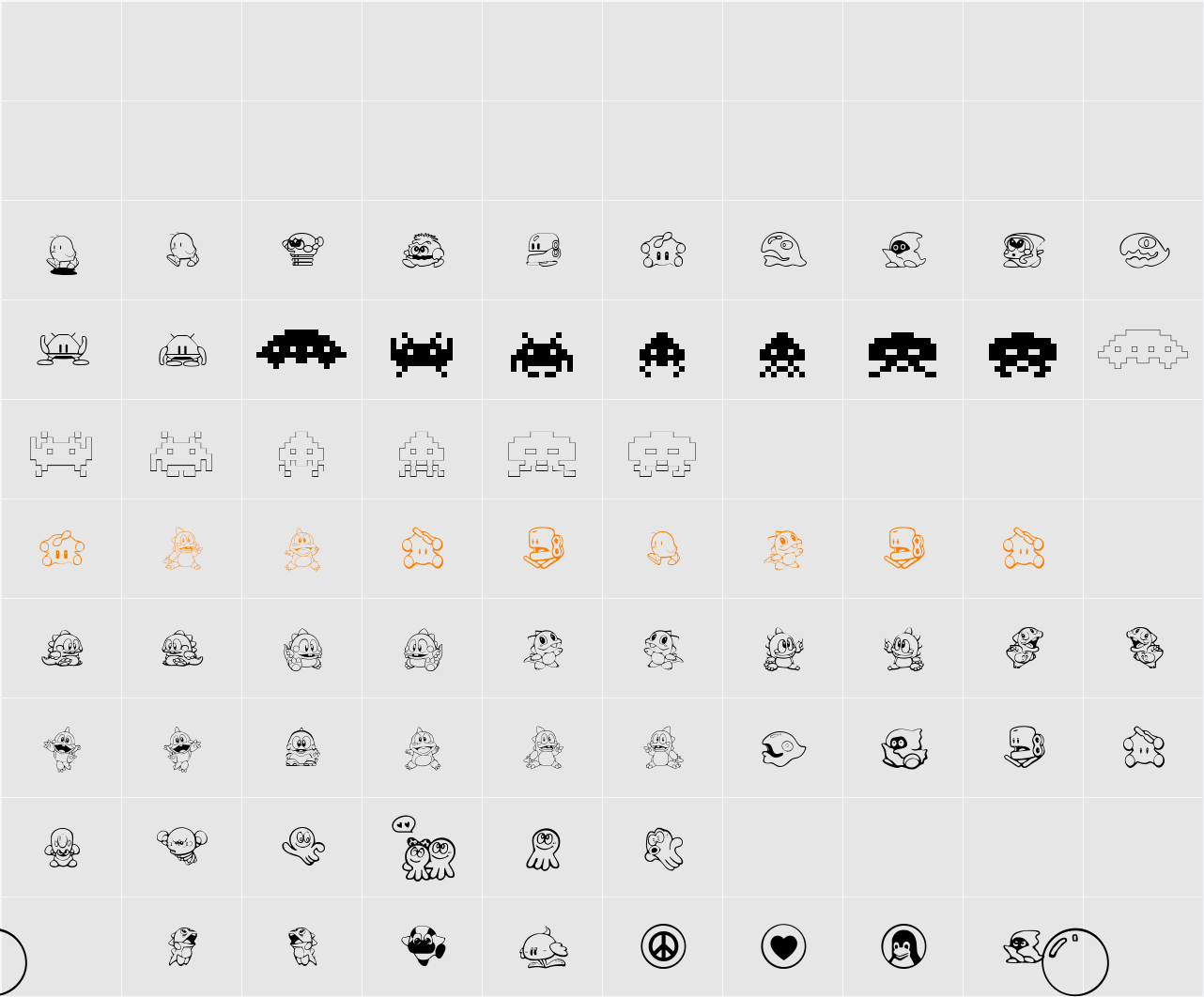 Taito All Stars Character Map