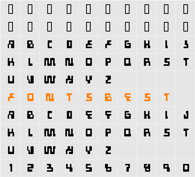 Tabletron Character Map