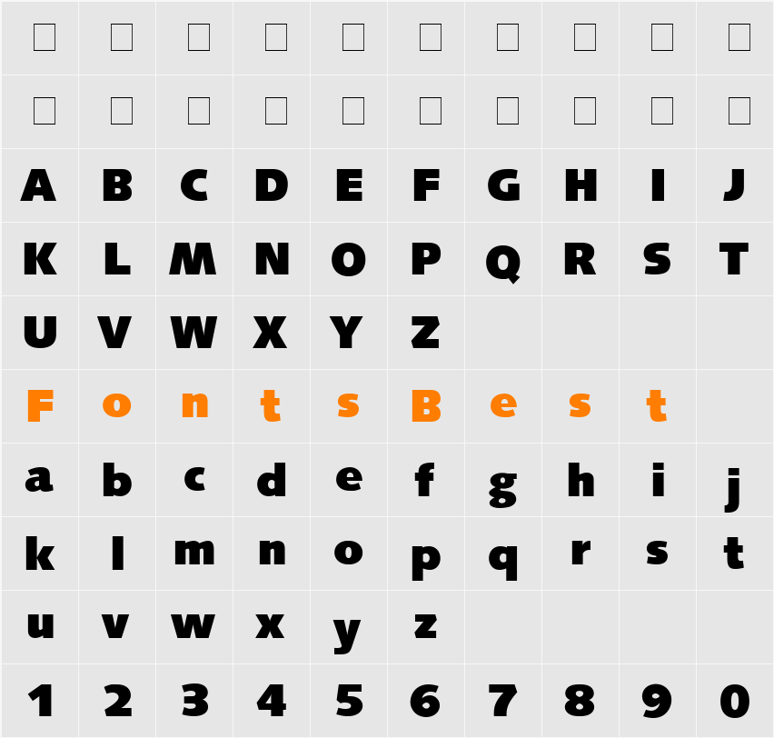 Lansette Display SSi Character Map