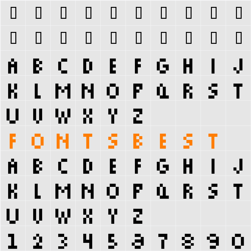 Pixie Five Character Map