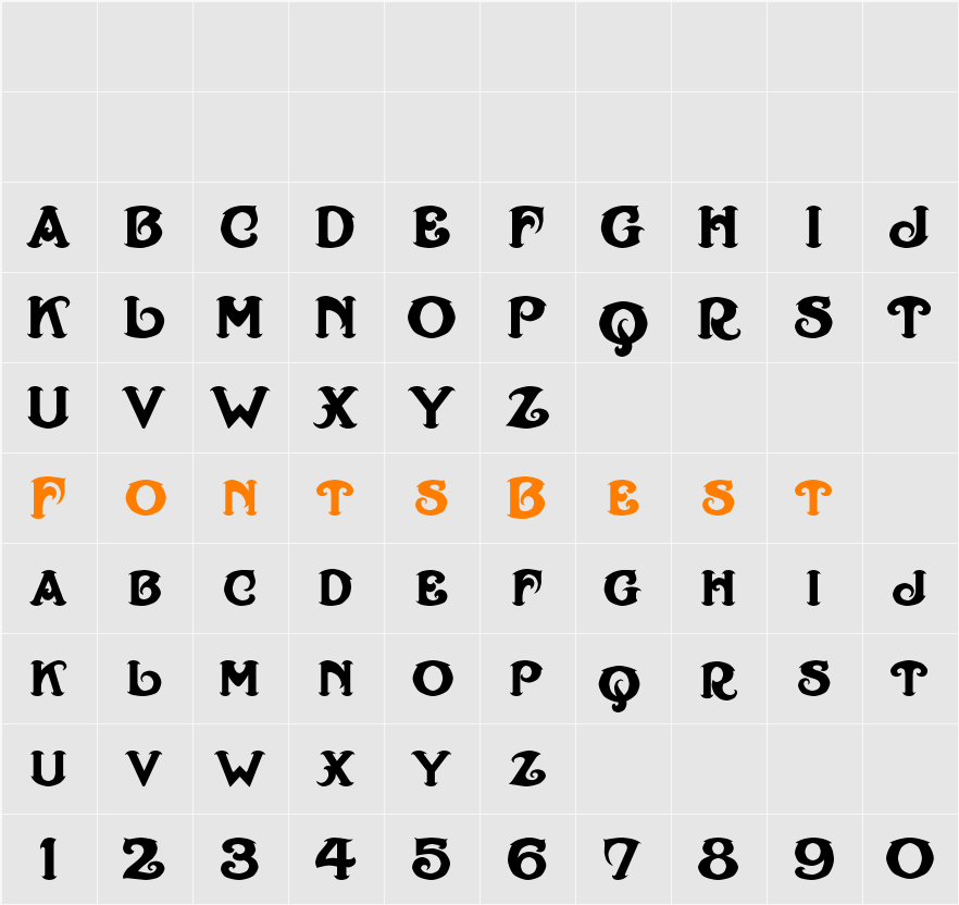 LHF Strong Caliope  Character Map