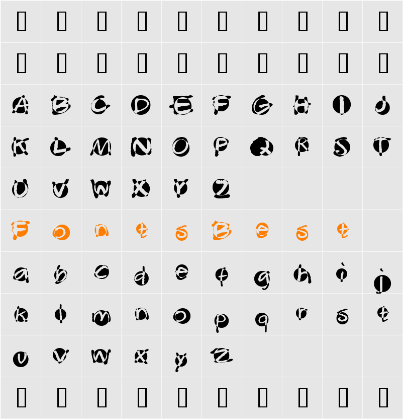 Swabba  Character Map