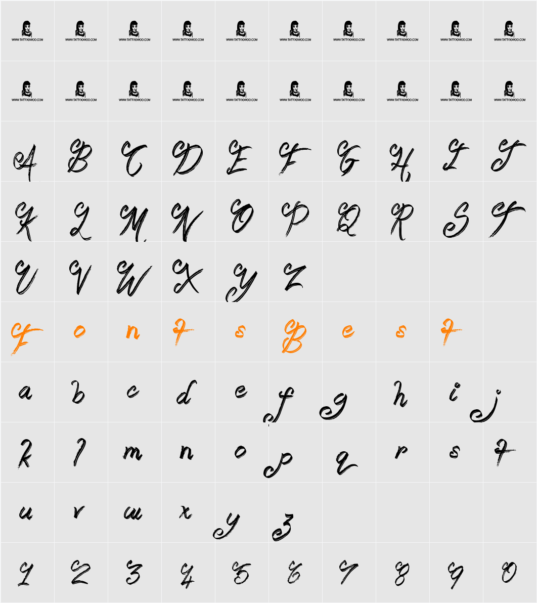 Booday Character Map