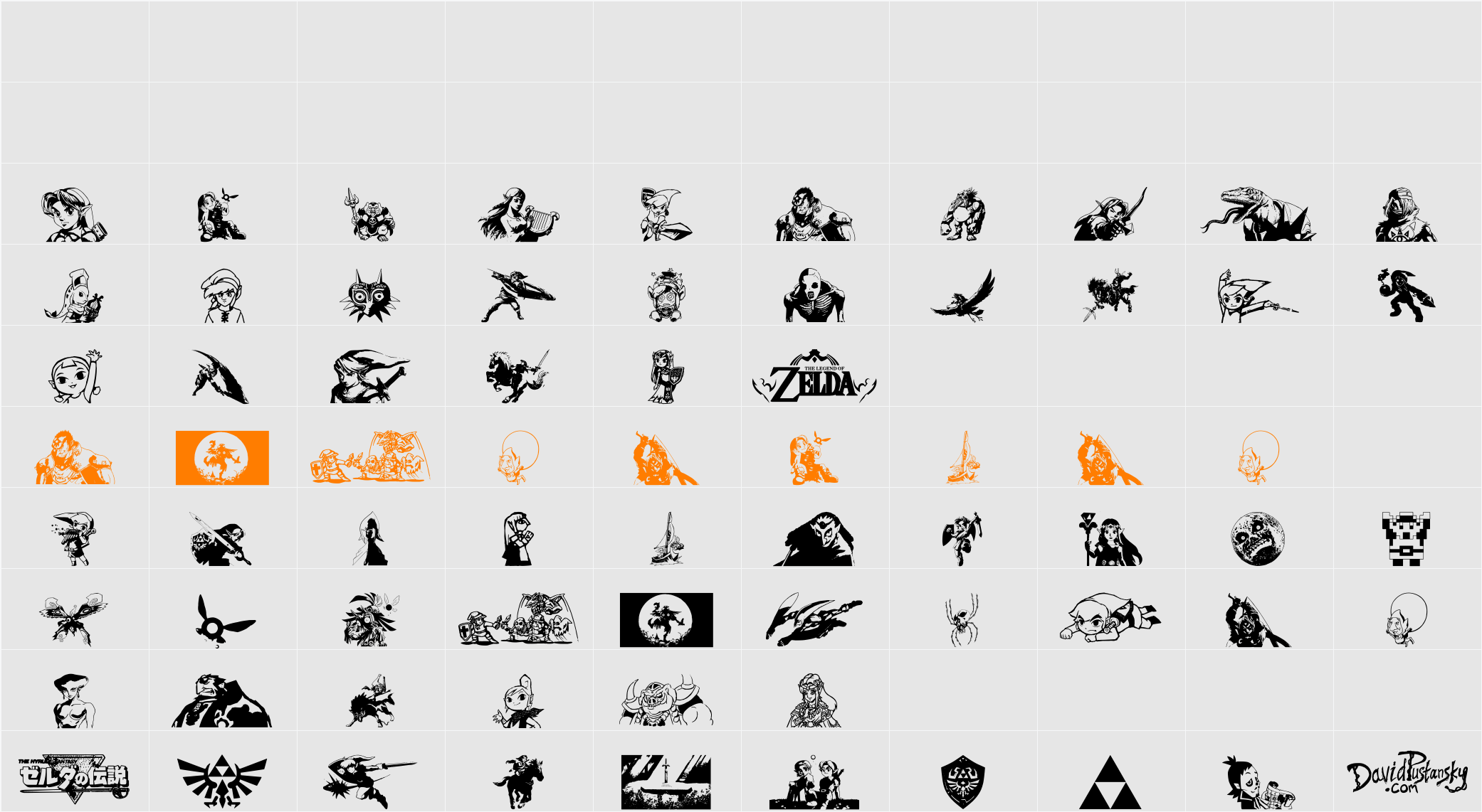 Legend Of Zelda TriFont Character Map