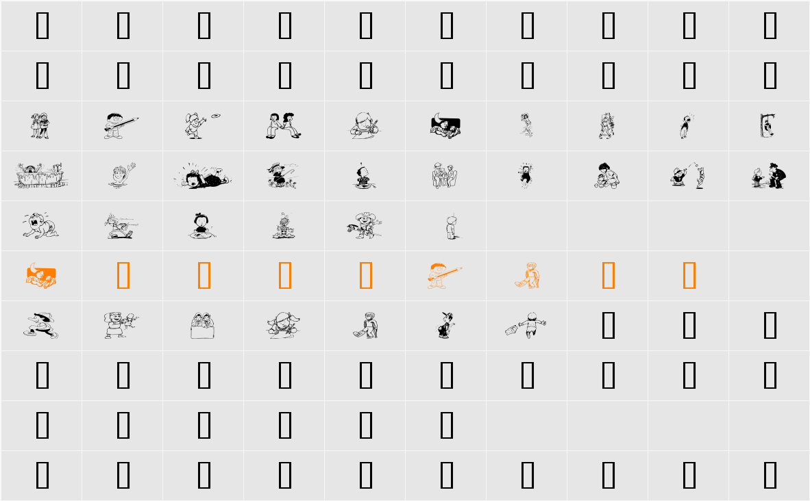 KiddieClip 2 Character Map