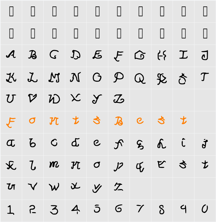 Gone Character Map