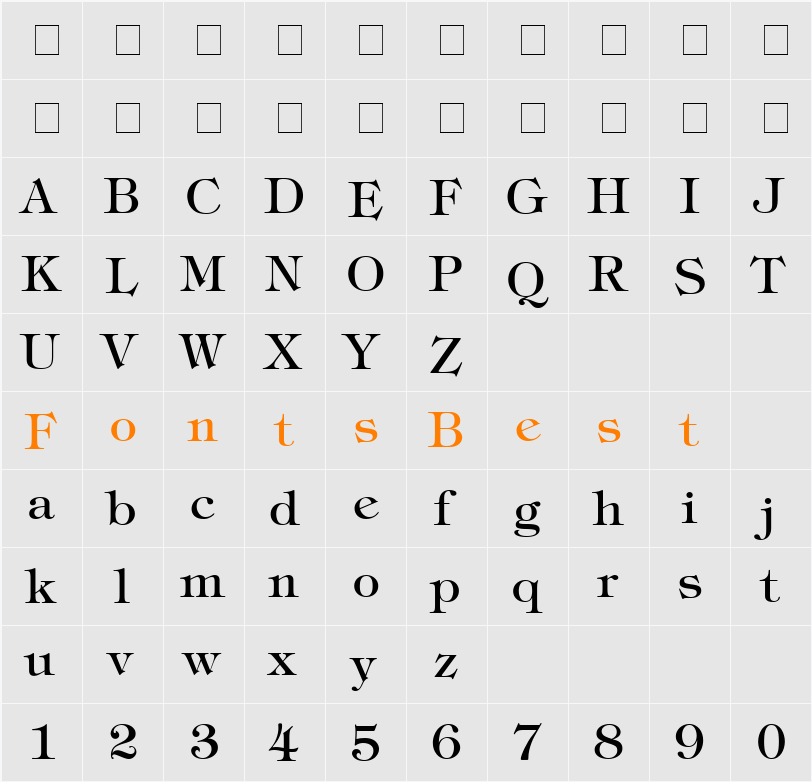 Sophisticate SSi Character Map