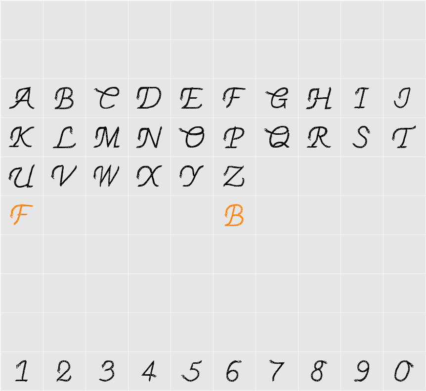 THINROPE Character Map