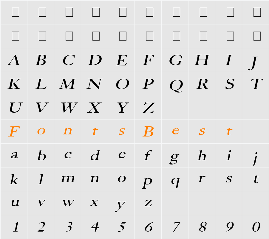 Bliss Wide Character Map