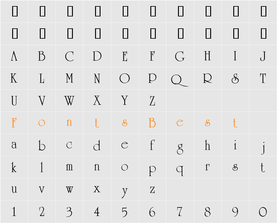 University ICG Character Map