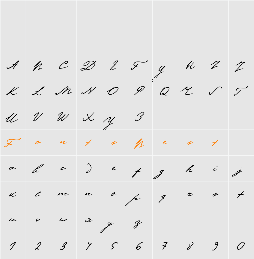 Letter 1882 Character Map