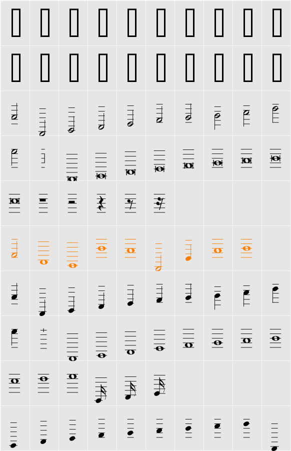 Hymnus FG Character Map