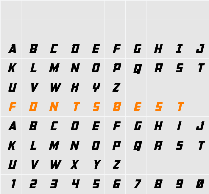 Buchanan Title Italic Character Map