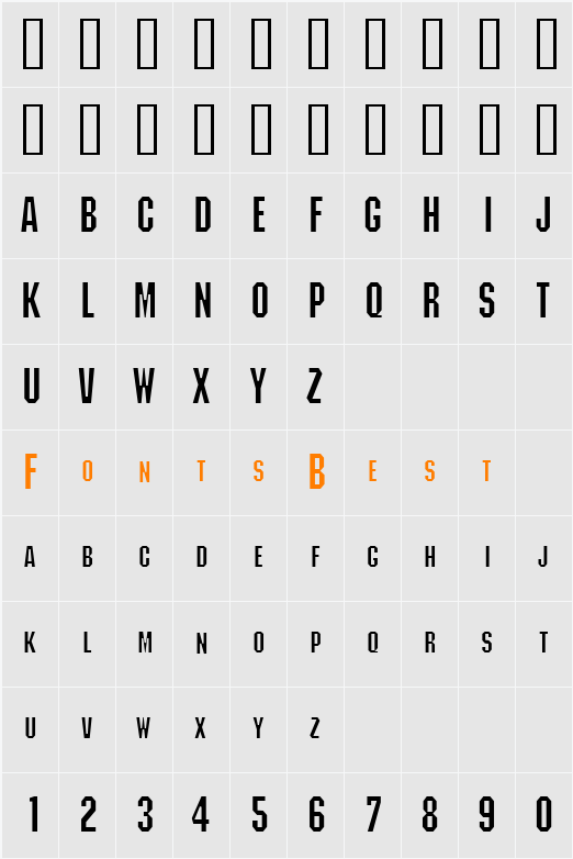 Block Condensed Character Map