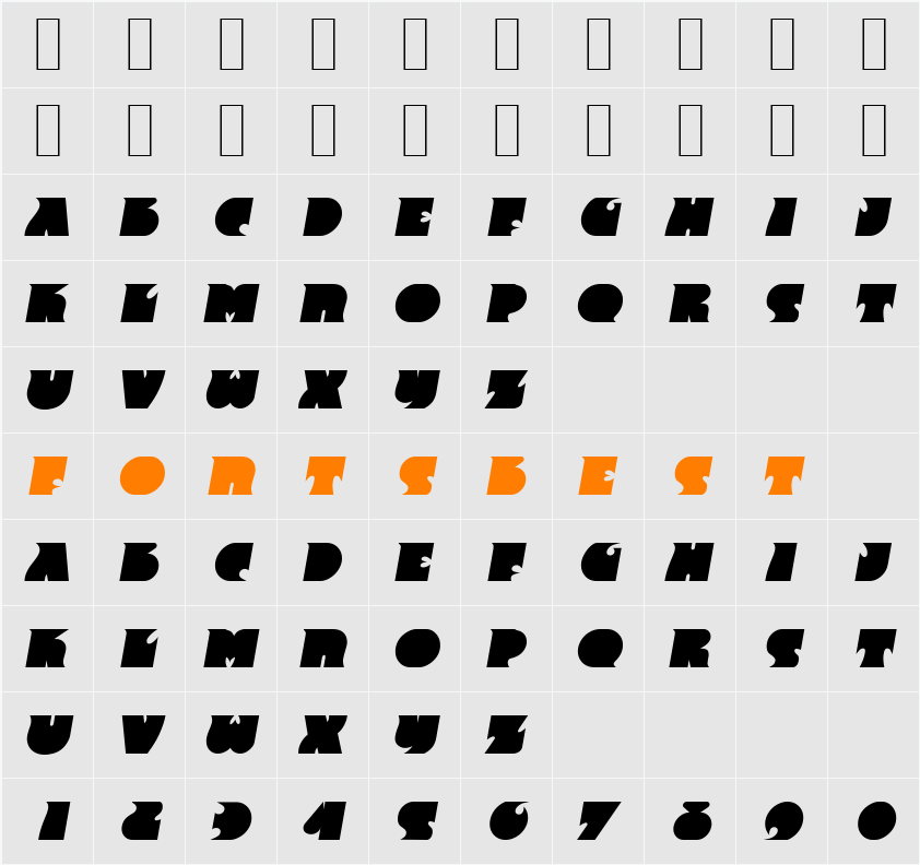 F820-Deco Character Map