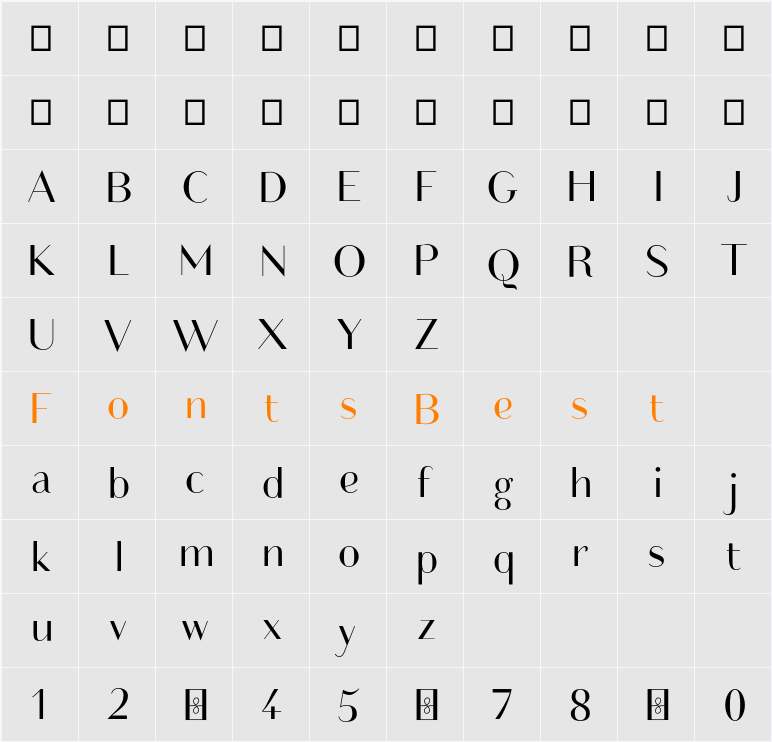 Friandise NormalDemo Character Map