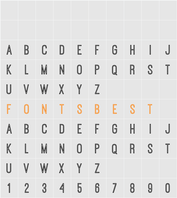 Ostrich Sans Inline Character Map