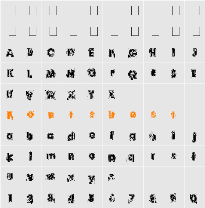 Desperado! Character Map