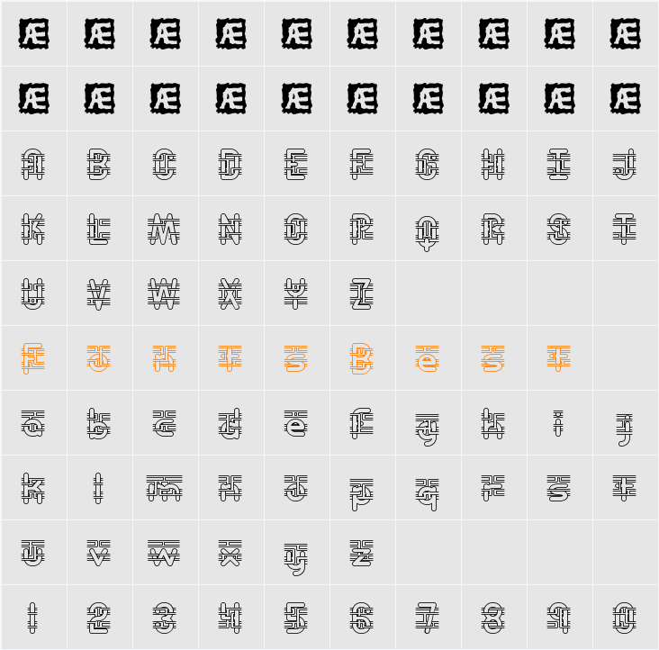 Entangled BRK Character Map