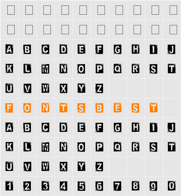 Stamped DSG Character Map