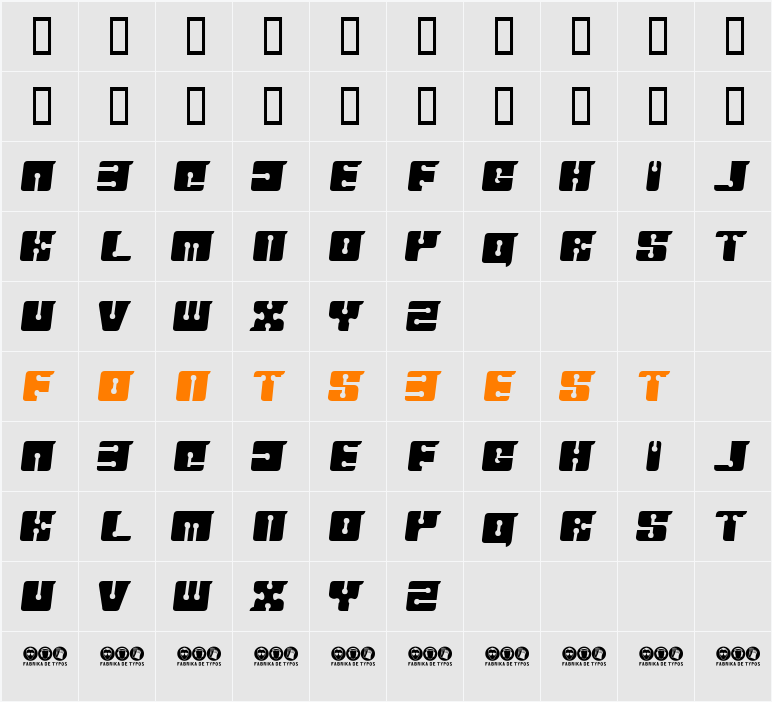 FLOPPY DISK Character Map