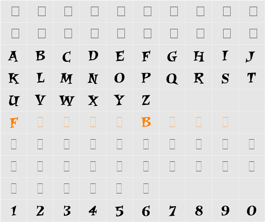 Roquette Character Map