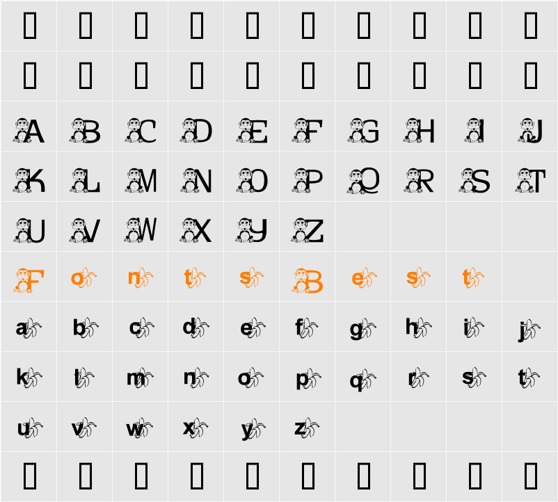 JNKMONKEY Character Map