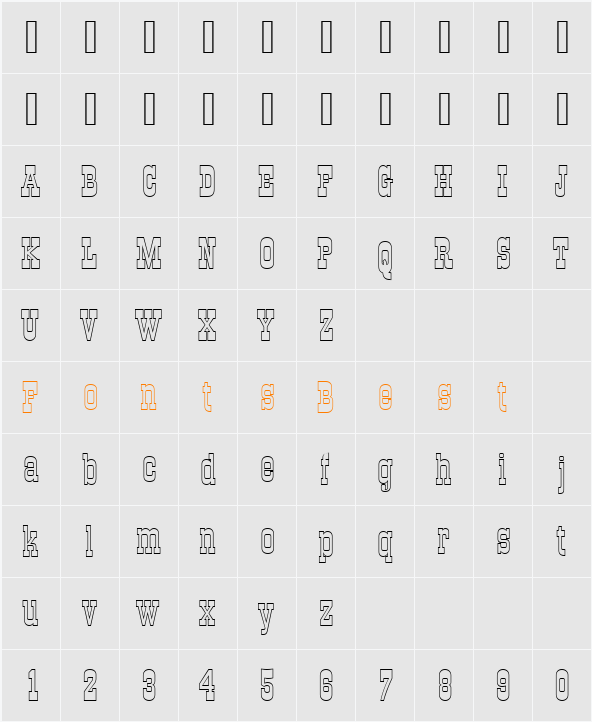 OldTowneNo536DOu1 Character Map