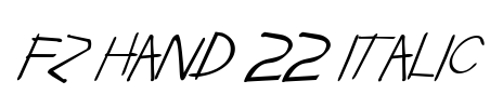 FZ HAND 22 ITALIC Font Image
