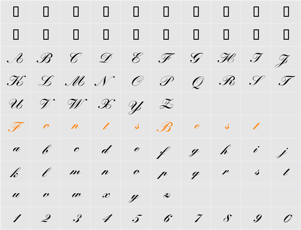 KremlinScript Character Map