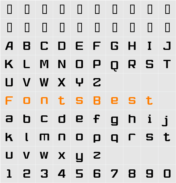 RobustikRegular Character Map