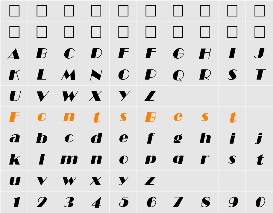 Marquee Character Map