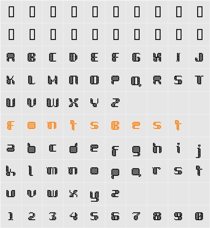 PixetlHard Character Map