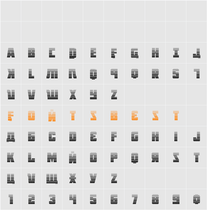 October Guard Gradient Character Map