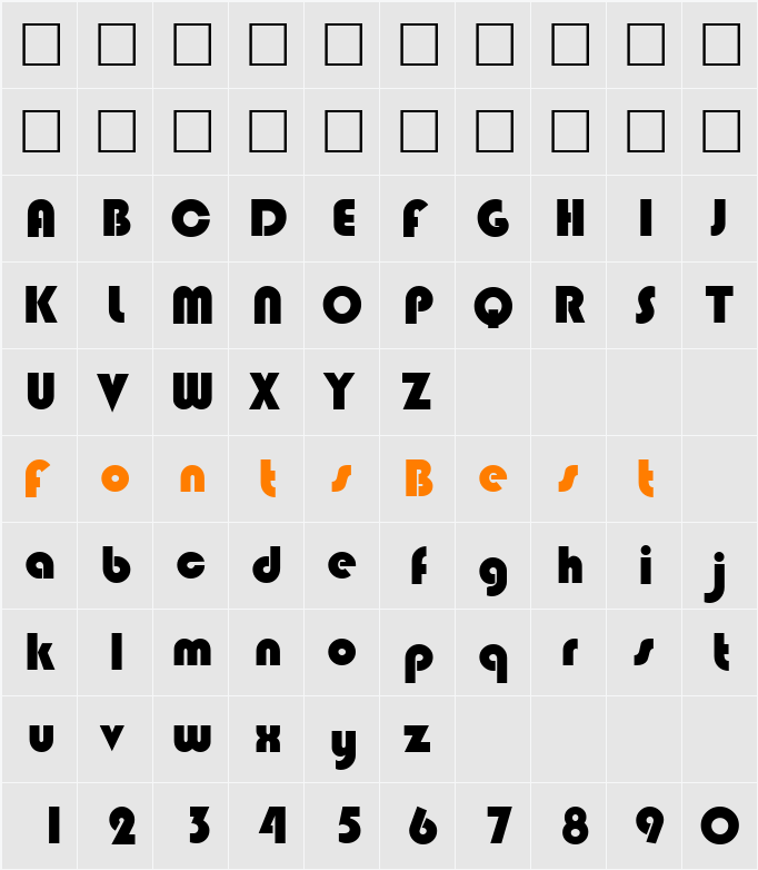 Blimpo Character Map