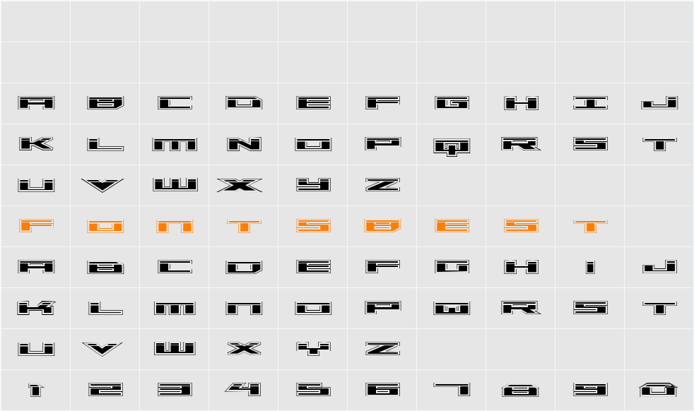 Trireme Laser Academy Character Map