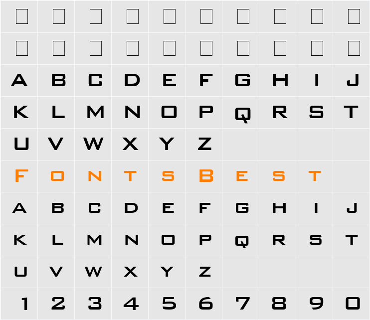 Fortis SSi Character Map