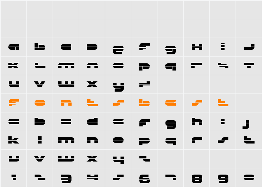 uni-sol Laser Character Map