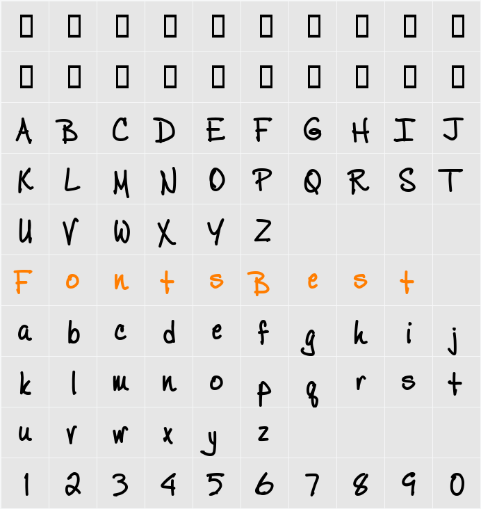 Perky Character Map