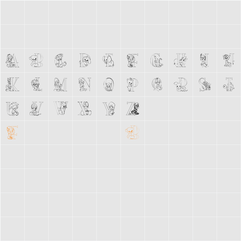 Precious Moments Character Map