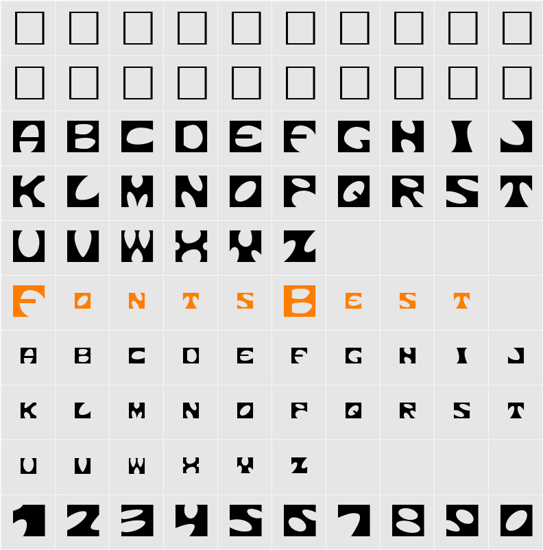 Square circle Character Map